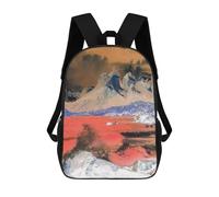 sinyumoney Sac À Dos Pour Enfants Alien Landscape with Red Soil And Snow-Capped Peaks Garçons Et Filles, Sac À Dos De Voyage Pour Adolescents 17inch