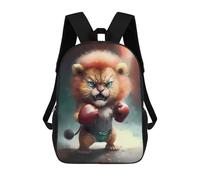 sinyumoney Sac À Dos Pour Enfants, Angry Lion Cub Boxer Sac D'école Grande Capacité Pour Élèves, Sacs À Dos Pour Garçons, Filles, Adultes Et Adolescents 17inch