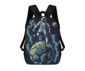 sinyumoney Sac À Dos Pour Enfants, Astronaut Kicking Soccer Ball in Space Sac D'école Grande Capacité Pour Élèves, Sacs À Dos Pour Garçons, Filles, Adultes Et Adolescents 17inch