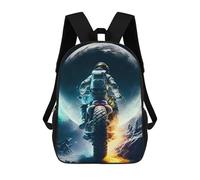 sinyumoney Sac À Dos Pour Enfants, Astronaut Motorcycle Moon Sac D'école Grande Capacité Pour Élèves, Sacs À Dos Pour Garçons, Filles, Adultes Et Adolescents 17inch