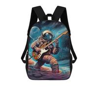 sinyumoney Sac À Dos Pour Enfants Astronaut Playing Guitar in Space -5 Garçons Et Filles, Sac À Dos De Voyage Pour Adolescents 17inch