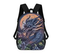 sinyumoney Sac À Dos Pour Enfants, Blue Dragon Sac D'école Grande Capacité Pour Élèves, Sacs À Dos Pour Garçons, Filles, Adultes Et Adolescents 17inch