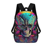 sinyumoney Sac À Dos Pour Enfants, Butterfly Skull Artwork Sac D'école Grande Capacité Pour Élèves, Sacs À Dos Pour Garçons, Filles, Adultes Et Adolescents 17inch