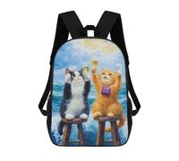 sinyumoney Sac À Dos Pour Enfants, Cats Toasting on The Sea Sac D'école Grande Capacité Pour Élèves, Sacs À Dos Pour Garçons, Filles, Adultes Et Adolescents 17inch