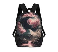 sinyumoney Sac À Dos Pour Enfants Cherry Blossom Moonlit Mountain Garçons Et Filles, Sac À Dos De Voyage Pour Adolescents 17inch
