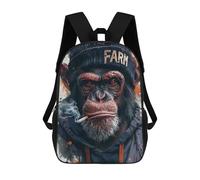 sinyumoney Sac À Dos Pour Enfants, Chill Monkey with Cigarette -1 Sac D'école Grande Capacité Pour Élèves, Sacs À Dos Pour Garçons, Filles, Adultes Et Adolescents 17inch