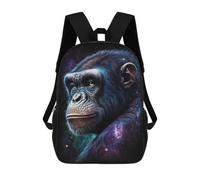 sinyumoney Sac À Dos Pour Enfants Chimpanzee in Space Art Print Garçons Et Filles, Sac À Dos De Voyage Pour Adolescents 17inch