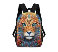 sinyumoney Sac À Dos Pour Enfants, Colorful Abstract Lion Portrait -1 Sac D'école Grande Capacité Pour Élèves, Sacs À Dos Pour Garçons, Filles, Adultes Et Adolescents 17inch