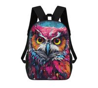 sinyumoney Sac À Dos Pour Enfants, Colorful Abstract Owl Art-24 Sac D'école Grande Capacité Pour Élèves, Sacs À Dos Pour Garçons, Filles, Adultes Et Adolescents 17inch