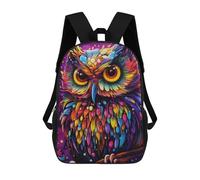 sinyumoney Sac À Dos Pour Enfants, Colorful Abstract Owl Art Sac D'école Grande Capacité Pour Élèves, Sacs À Dos Pour Garçons, Filles, Adultes Et Adolescents 17inch