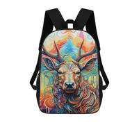sinyumoney Sac À Dos Pour Enfants, Colorful Deer Portrait-18 Sac D'école Grande Capacité Pour Élèves, Sacs À Dos Pour Garçons, Filles, Adultes Et Adolescents 17inch