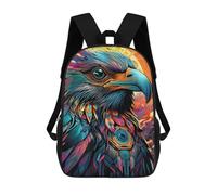 sinyumoney Sac À Dos Pour Enfants Colorful Eagle Portrait -3 Garçons Et Filles, Sac À Dos De Voyage Pour Adolescents 17inch