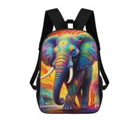 sinyumoney Sac À Dos Pour Enfants Colorful Elephant Artwork-22 Garçons Et Filles, Sac À Dos De Voyage Pour Adolescents 17inch