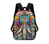 sinyumoney Sac À Dos Pour Enfants, Colorful Elephant Artwork-33 Sac D'école Grande Capacité Pour Élèves, Sacs À Dos Pour Garçons, Filles, Adultes Et Adolescents 17inch