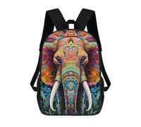 sinyumoney Sac À Dos Pour Enfants Colorful Elephant Mandala Art Garçons Et Filles, Sac À Dos De Voyage Pour Adolescents 17inch