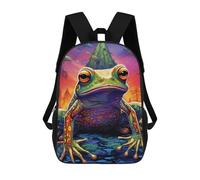 sinyumoney Sac À Dos Pour Enfants, Colorful Fantasy Frog-4 Sac D'école Grande Capacité Pour Élèves, Sacs À Dos Pour Garçons, Filles, Adultes Et Adolescents 17inch