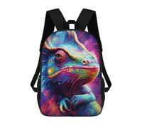 sinyumoney Sac À Dos Pour Enfants, Colorful Lizard Portrait -1 Sac D'école Grande Capacité Pour Élèves, Sacs À Dos Pour Garçons, Filles, Adultes Et Adolescents 17inch