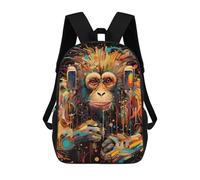 sinyumoney Sac À Dos Pour Enfants, Colorful Monkey Artwork Sac D'école Grande Capacité Pour Élèves, Sacs À Dos Pour Garçons, Filles, Adultes Et Adolescents 17inch