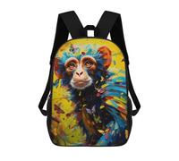 sinyumoney Sac À Dos Pour Enfants Colorful Monkey with Butterflies Garçons Et Filles, Sac À Dos De Voyage Pour Adolescents 17inch
