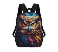 sinyumoney Sac À Dos Pour Enfants, Colorful Owl Portrait-11 Sac D'école Grande Capacité Pour Élèves, Sacs À Dos Pour Garçons, Filles, Adultes Et Adolescents 17inch