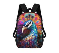 sinyumoney Sac À Dos Pour Enfants Colorful Peacock Artwork-2 Garçons Et Filles, Sac À Dos De Voyage Pour Adolescents 17inch