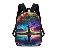 sinyumoney Sac À Dos Pour Enfants, Colorful Tree Reflections Sac D'école Grande Capacité Pour Élèves, Sacs À Dos Pour Garçons, Filles, Adultes Et Adolescents 17inch