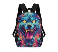 sinyumoney Sac À Dos Pour Enfants Colorful Wolf Artwork -10 Garçons Et Filles, Sac À Dos De Voyage Pour Adolescents 17inch