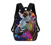 sinyumoney Sac À Dos Pour Enfants, Colorful Zebra Artwork-1 Sac D'école Grande Capacité Pour Élèves, Sacs À Dos Pour Garçons, Filles, Adultes Et Adolescents 17inch