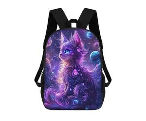 sinyumoney Sac À Dos Pour Enfants Cosmic Cat Fantasy Art Garçons Et Filles, Sac À Dos De Voyage Pour Adolescents 17inch