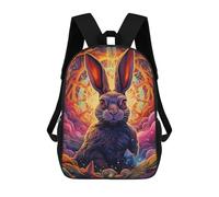 sinyumoney Sac À Dos Pour Enfants, Cosmic Rabbit A Digital Artwork Sac D'école Grande Capacité Pour Élèves, Sacs À Dos Pour Garçons, Filles, Adultes Et Adolescents 17inch