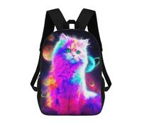sinyumoney Sac À Dos Pour Enfants, Cosmic Rainbow Cat Sac D'école Grande Capacité Pour Élèves, Sacs À Dos Pour Garçons, Filles, Adultes Et Adolescents 17inch