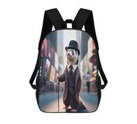 sinyumoney Sac À Dos Pour Enfants, Distinguished Gentleman Sac D'école Grande Capacité Pour Élèves, Sacs À Dos Pour Garçons, Filles, Adultes Et Adolescents 17inch