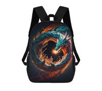sinyumoney Sac À Dos Pour Enfants Dragon Spiral in Flames Garçons Et Filles, Sac À Dos De Voyage Pour Adolescents 17inch