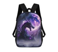 sinyumoney Sac À Dos Pour Enfants, Dragon Under The Moonlit Sky -1 Sac D'école Grande Capacité Pour Élèves, Sacs À Dos Pour Garçons, Filles, Adultes Et Adolescents 17inch