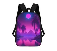sinyumoney Sac À Dos Pour Enfants, Dreamy Synthwave Horizons Sac D'école Grande Capacité Pour Élèves, Sacs À Dos Pour Garçons, Filles, Adultes Et Adolescents 17inch