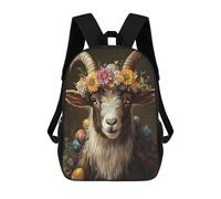 sinyumoney Sac À Dos Pour Enfants, Easter Floral Goat Art Print Sac D'école Grande Capacité Pour Élèves, Sacs À Dos Pour Garçons, Filles, Adultes Et Adolescents 17inch