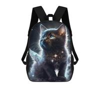 sinyumoney Sac À Dos Pour Enfants Enchanted Celestial Kitten Garçons Et Filles, Sac À Dos De Voyage Pour Adolescents 17inch