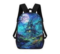 sinyumoney Sac À Dos Pour Enfants, Enchanted Forest Castle Sac D'école Grande Capacité Pour Élèves, Sacs À Dos Pour Garçons, Filles, Adultes Et Adolescents 17inch
