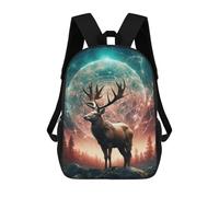 sinyumoney Sac À Dos Pour Enfants Enchanted Forest Stag -5 Garçons Et Filles, Sac À Dos De Voyage Pour Adolescents 17inch