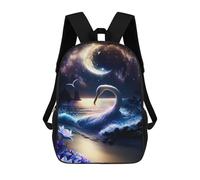sinyumoney Sac À Dos Pour Enfants, Enchanted Swan by Moonlight Sac D'école Grande Capacité Pour Élèves, Sacs À Dos Pour Garçons, Filles, Adultes Et Adolescents 17inch