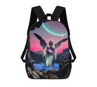 sinyumoney Sac À Dos Pour Enfants, Enigmatic Angelic Statue with Cosmic Heart Sac D'école Grande Capacité Pour Élèves, Sacs À Dos Pour Garçons, Filles, Adultes Et Adolescents 17inch