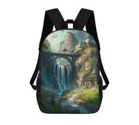 sinyumoney Sac À Dos Pour Enfants, Fantasy Castle by The Waterfall Sac D'école Grande Capacité Pour Élèves, Sacs À Dos Pour Garçons, Filles, Adultes Et Adolescents 17inch