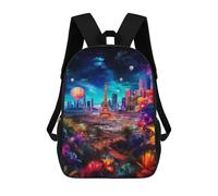 sinyumoney Sac À Dos Pour Enfants Fantasy Cityscape with Eiffel Tower Garçons Et Filles, Sac À Dos De Voyage Pour Adolescents 17inch