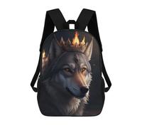 sinyumoney Sac À Dos Pour Enfants Fire King Wolf Garçons Et Filles, Sac À Dos De Voyage Pour Adolescents 17inch