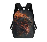 sinyumoney Sac À Dos Pour Enfants Flaming Lion Roar -5 Garçons Et Filles, Sac À Dos De Voyage Pour Adolescents 17inch
