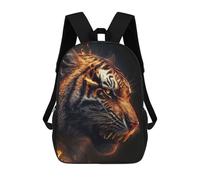 sinyumoney Sac À Dos Pour Enfants Flaming Tiger Portrait -10 Garçons Et Filles, Sac À Dos De Voyage Pour Adolescents 17inch