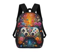 sinyumoney Sac À Dos Pour Enfants, Floral Video Game Controller Sac D'école Grande Capacité Pour Élèves, Sacs À Dos Pour Garçons, Filles, Adultes Et Adolescents 17inch