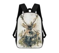 sinyumoney Sac À Dos Pour Enfants, Forest Majesty Deer Art Print Sac D'école Grande Capacité Pour Élèves, Sacs À Dos Pour Garçons, Filles, Adultes Et Adolescents 17inch