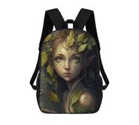 sinyumoney Sac À Dos Pour Enfants Forest Spirit Portrait Garçons Et Filles, Sac À Dos De Voyage Pour Adolescents 17inch