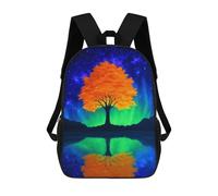 sinyumoney Sac À Dos Pour Enfants, Galactic Reflection Tree Art Print Sac D'école Grande Capacité Pour Élèves, Sacs À Dos Pour Garçons, Filles, Adultes Et Adolescents 17inch